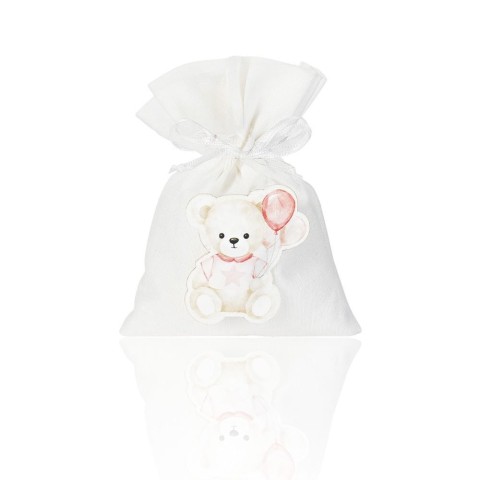 SACCHETTO CON ORSETTO 10X14CM ROSA